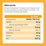 Uvetta sultanina 1kg | Uvetta di Smirne | Uva sultanina secca di Izmir | 100% di origine turca | Snack di qualità | in Fibra alimentare da uva secca | Prodotti disidratati Naty Shop