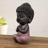 Statuetta Baby Buddha Toga rosa - Statuetta ispiratrice e allegra - Talismano positivo Concentrazione - Idea regalo carina e spirituale - H 7 cm - Zen'Light Statue e sculture Naty Shop