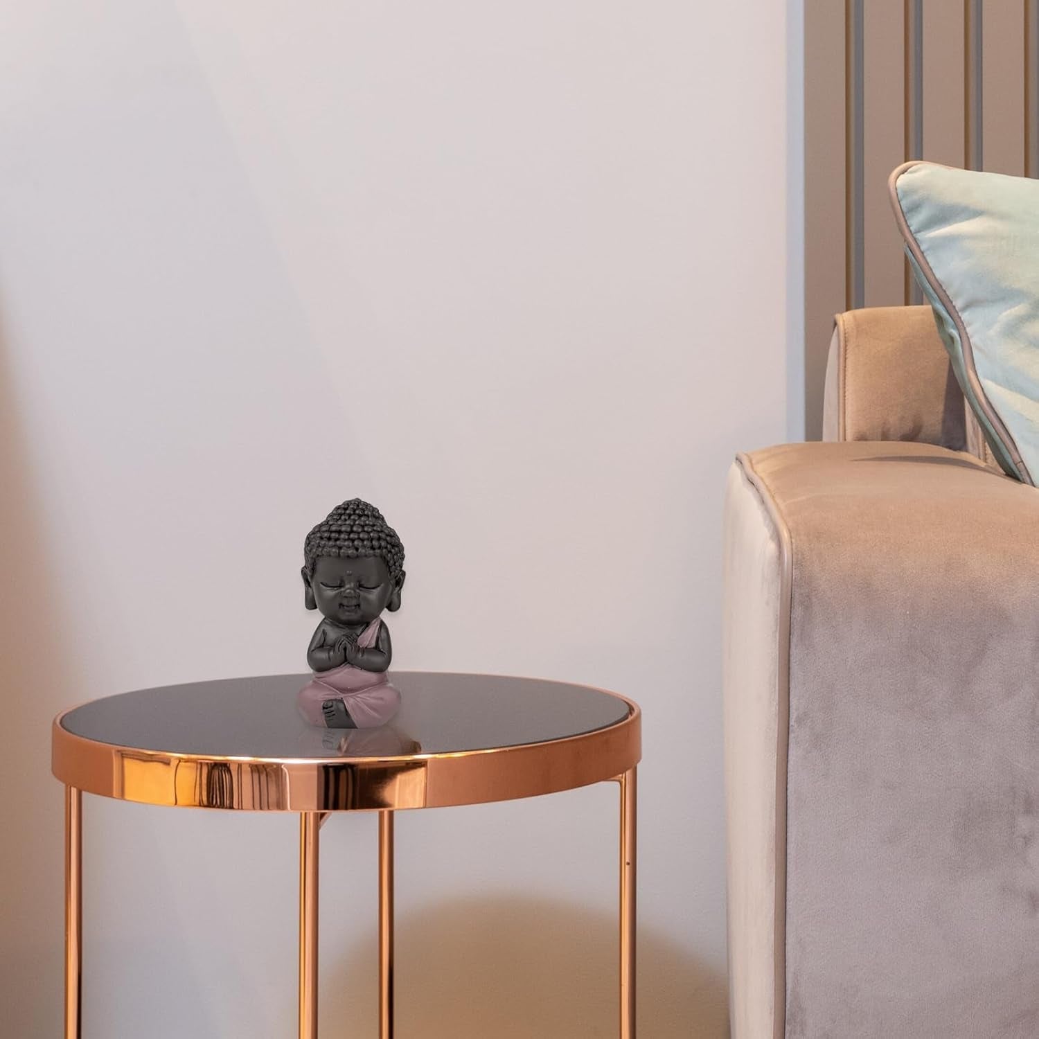 Statuetta Baby Buddha Toga rosa - Statuetta ispiratrice e allegra - Talismano positivo Concentrazione - Idea regalo carina e spirituale - H 7 cm - Zen'Light Statue e sculture Naty Shop