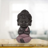 Statuetta Baby Buddha Toga rosa - Statuetta ispiratrice e allegra - Talismano positivo Concentrazione - Idea regalo carina e spirituale - H 7 cm - Zen'Light Statue e sculture Naty Shop