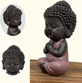 Statuetta Baby Buddha Toga rosa - Statuetta ispiratrice e allegra - Talismano positivo Concentrazione - Idea regalo carina e spirituale - H 7 cm - Zen'Light Statue e sculture Naty Shop