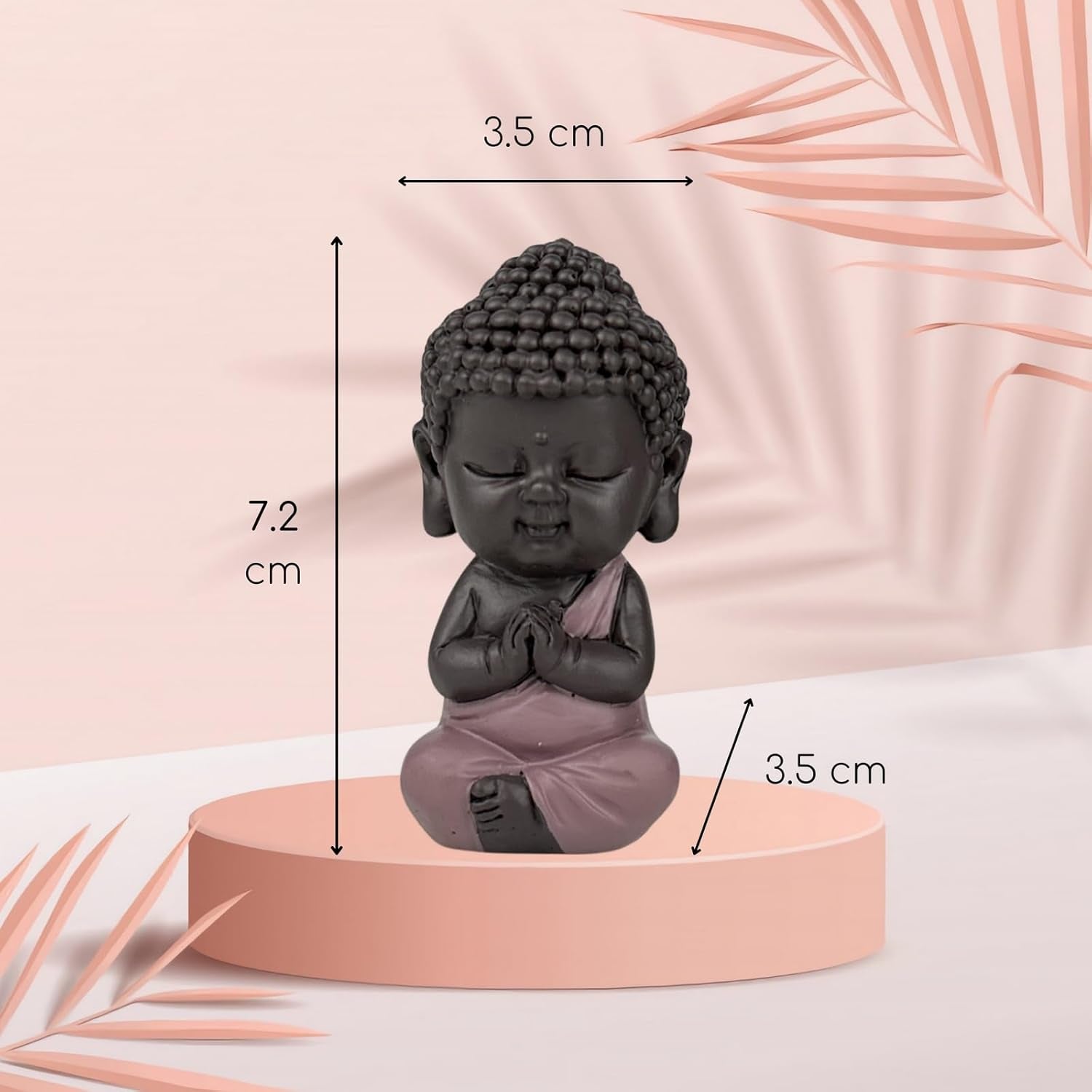 Statuetta Baby Buddha Toga rosa - Statuetta ispiratrice e allegra - Talismano positivo Concentrazione - Idea regalo carina e spirituale - H 7 cm - Zen'Light Statue e sculture Naty Shop