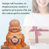 Statua del Buddha che ride con rosario - Statuina ispiratrice e allegra - Talismano fortunato pieno di positività - Idea regalo carina e spirituale - -H 10 cm - Zen'Light Statue e sculture Naty Shop