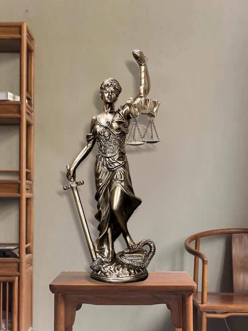 Statua della Giustizia 30,5 cm Statua della Giustizia Dea della Giustizia Scultura della Giustizia Angelo greco-romano Giustizia Statue cieche per arredamento Statuette e sculture Naty Shop