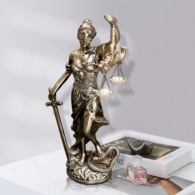 Statua della Giustizia 30,5 cm Statua della Giustizia Dea della Giustizia Scultura della Giustizia Angelo greco-romano Giustizia Statue cieche per arredamento Statuette e sculture Naty Shop
