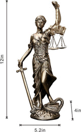 Statua della Giustizia 30,5 cm Statua della Giustizia Dea della Giustizia Scultura della Giustizia Angelo greco-romano Giustizia Statue cieche per arredamento Statuette e sculture Naty Shop