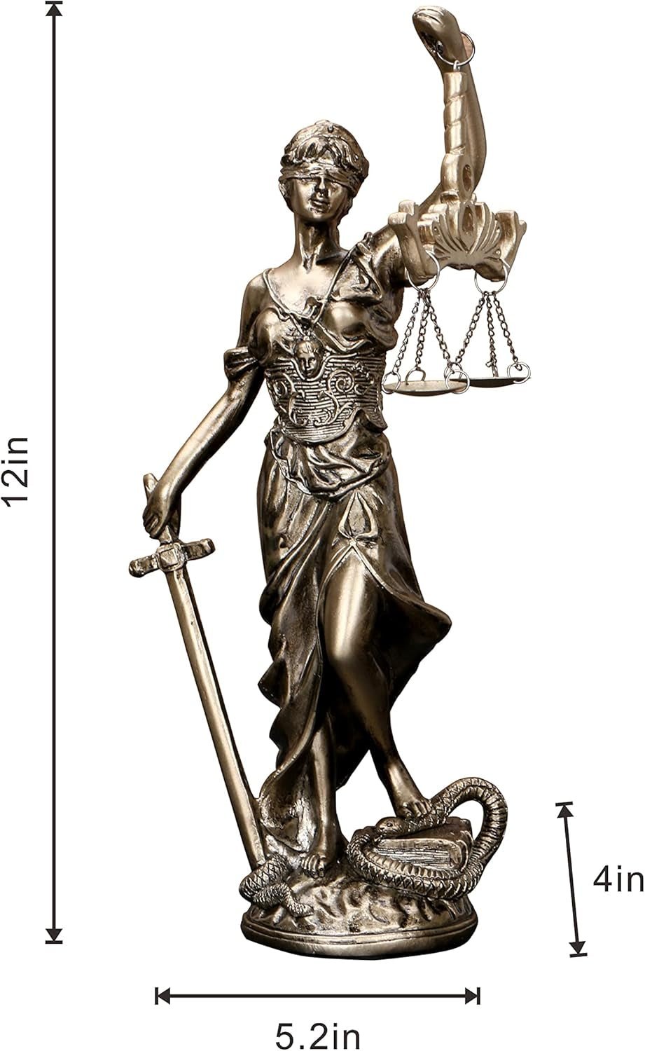 Statua della Giustizia 30,5 cm Statua della Giustizia Dea della Giustizia Scultura della Giustizia Angelo greco-romano Giustizia Statue cieche per arredamento Statuette e sculture Naty Shop