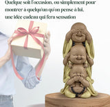 Statua 3 Buddha che ridono - Non vedere nulla - Non sentire nulla - Non dire nulla - Baby Buddha Insieme simbolico - Umore sereno e gioioso - Arredamento Zen -H 18 cm - Zen'Light Statue e sculture Naty Shop