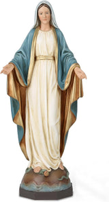 BC Statua cattolica di Nostra Signora delle Grazie, Figura sull'altare della Vergine Maria, Regalo religioso per la Madre, Decorazioni per la casa cattolica, Altezza 34,3 cm, Dipinta a mano da Buildclassic (Elegant) Statuette e sculture Naty Shop Elegante 10,8 pollici H