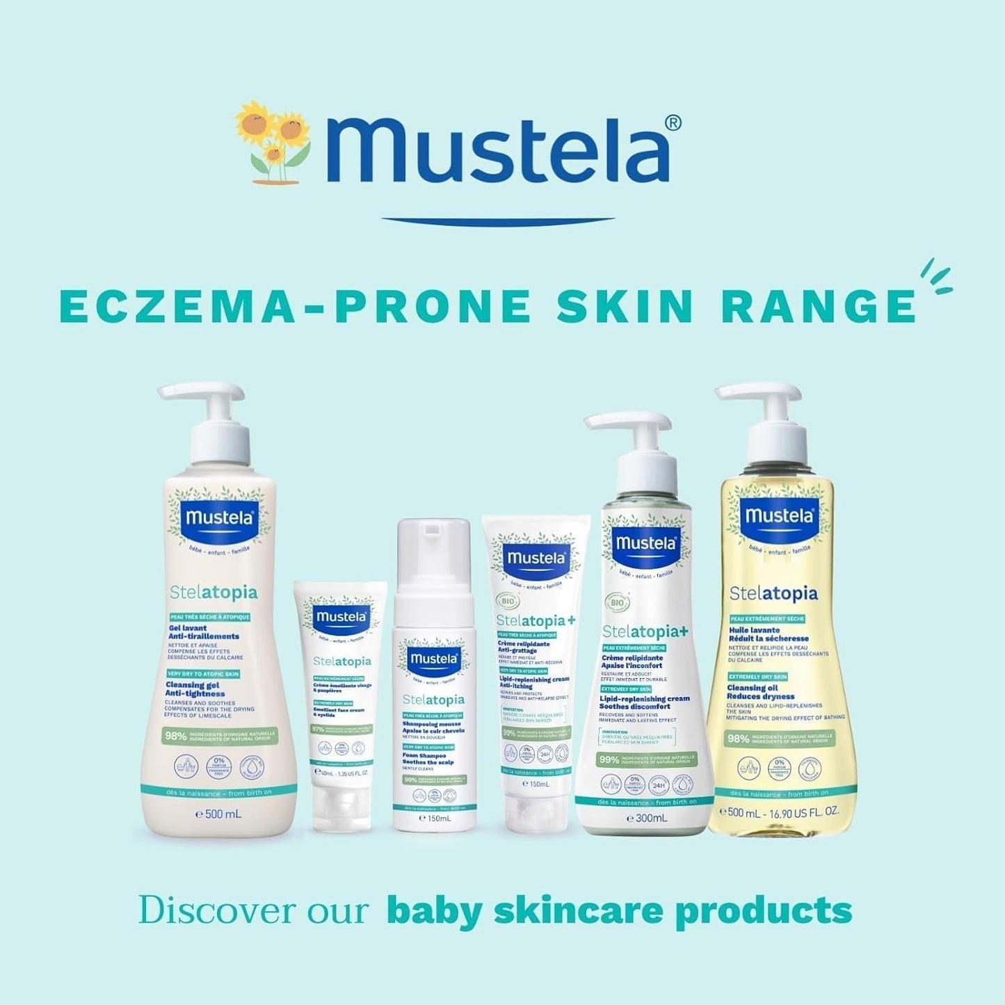 Stelatopia Shampoo Mousse per cuoio capelluto con secchezza estrema o dermatite atopica, capelli, neonati, bambini, tutta la famiglia - riduce arrossamenti e prurito (150ml) Bambini - Bagno e Cura della Pelle Naty Shop