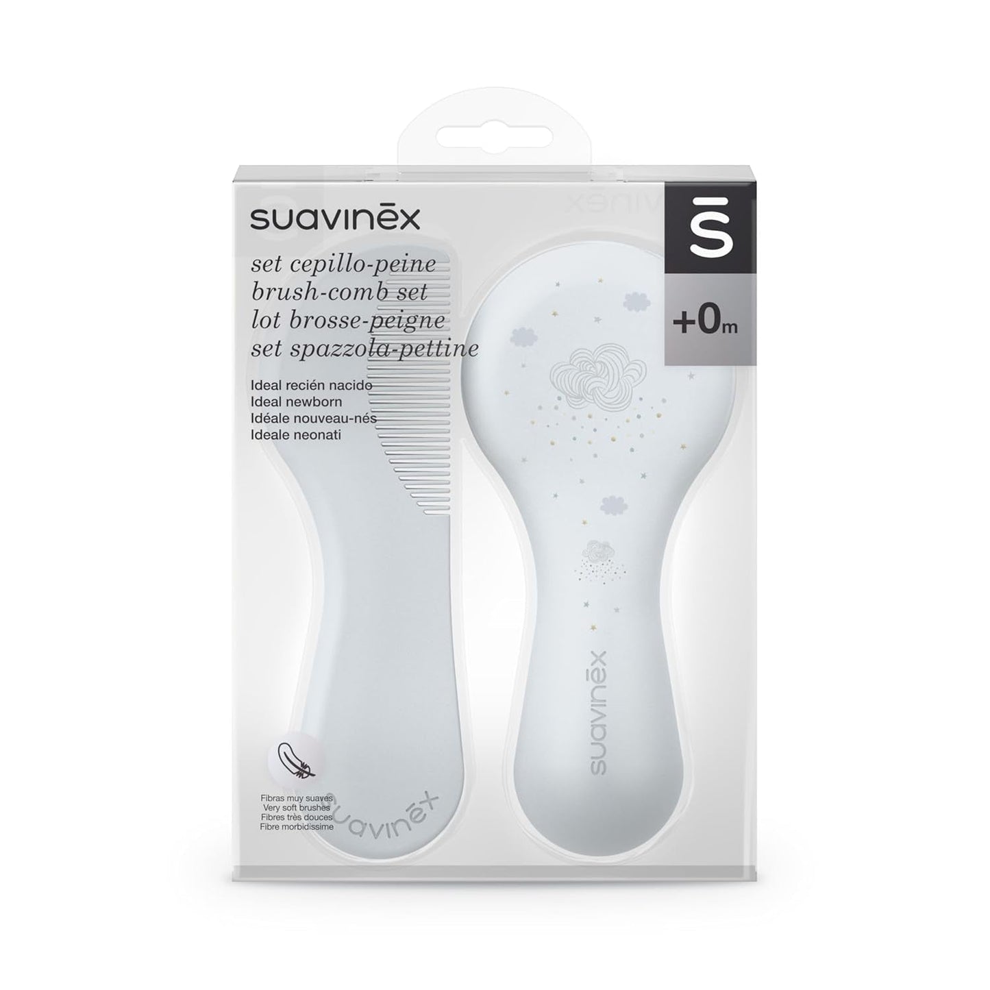 Suavinex 3162384 Pettine con spazzola, blu Bambini - Bagno e Cura della Pelle Naty Shop