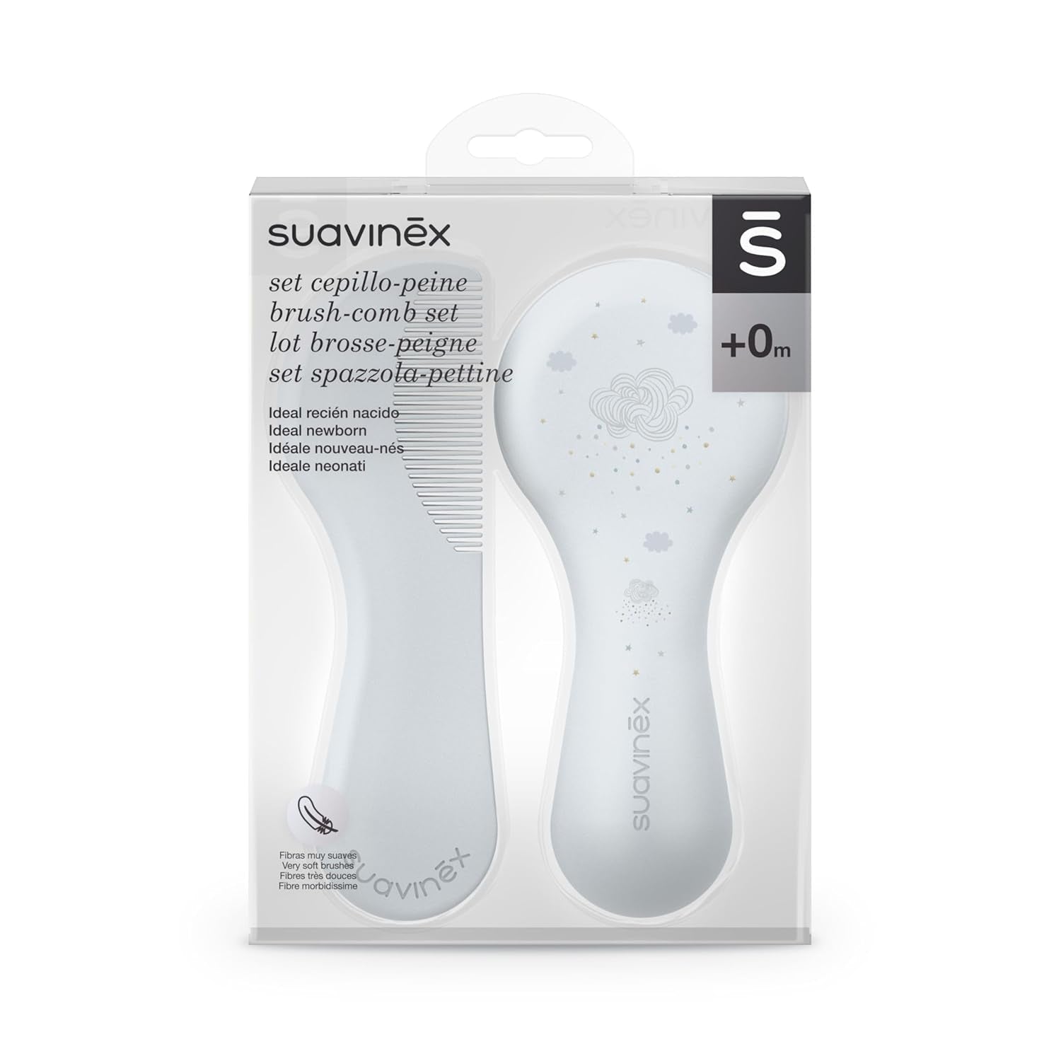 Suavinex 3162384 Pettine con spazzola, blu Bambini - Bagno e Cura della Pelle Naty Shop