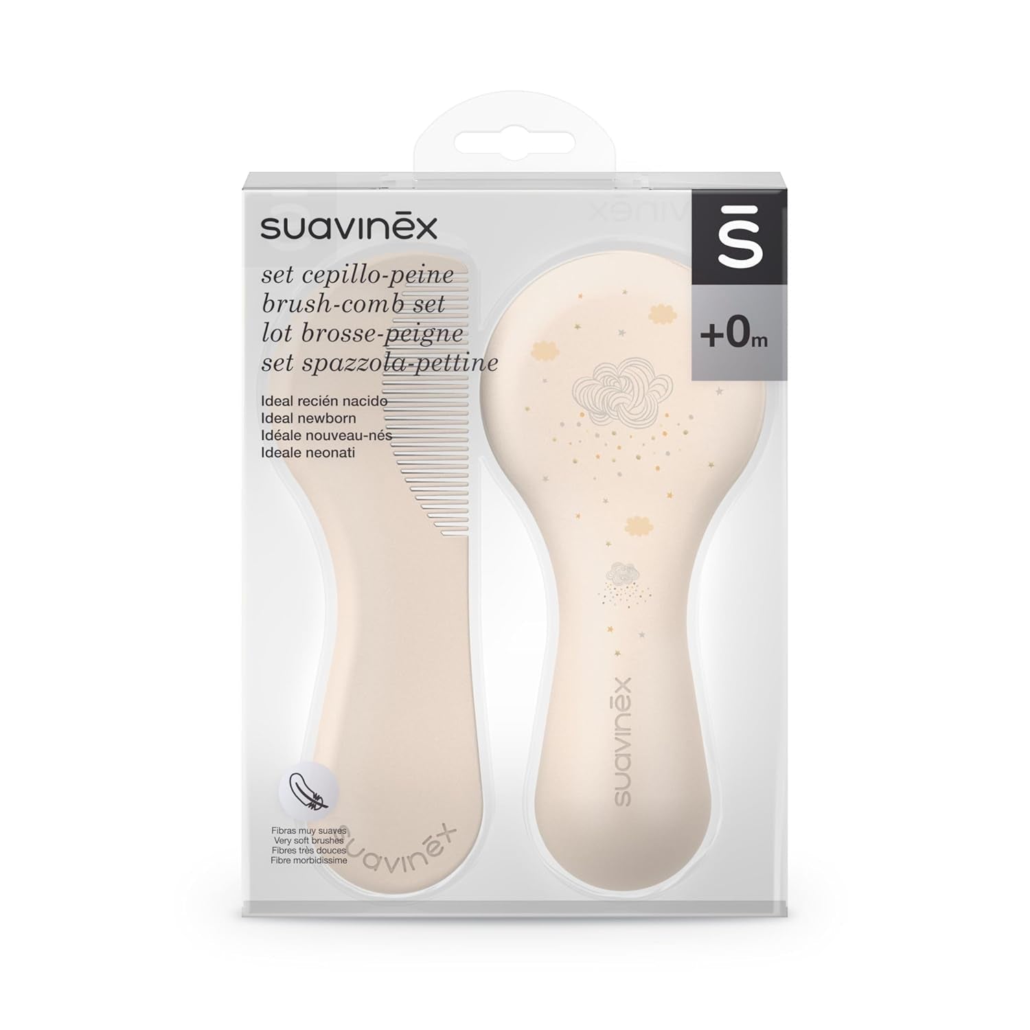 Suavinex 3162385 Pettine con spazzola, bianco Bambini - Bagno e Cura della Pelle Naty Shop