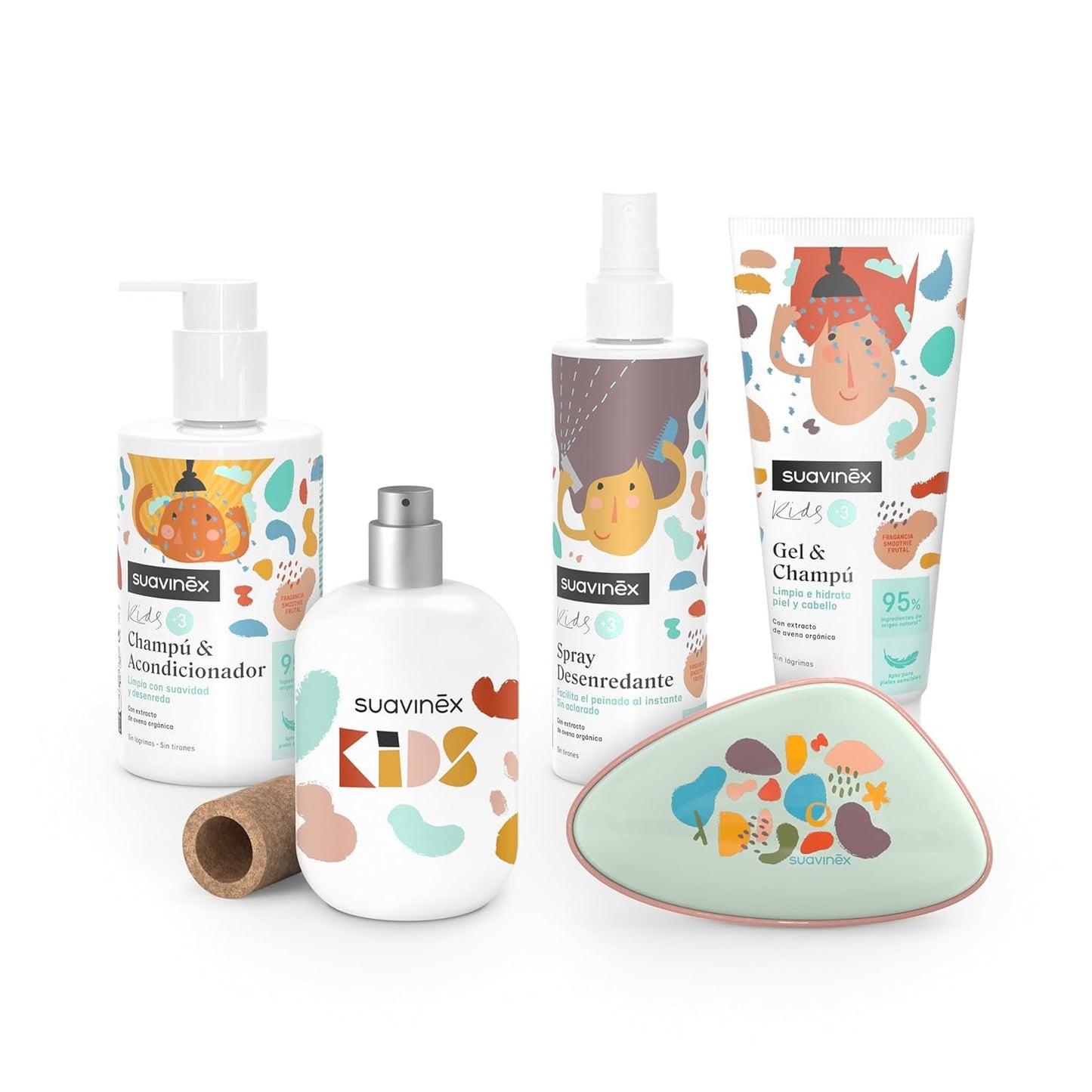 Suavinex, shampoo curativo per bambini da 3 a 10 anni, senza allergeni, senza parabeni, senza siliconi, adatto per pelli sensibili, senza strappi o strappi, 95% ingredienti di origine naturale, Bambini - Bagno e Cura della Pelle Naty Shop