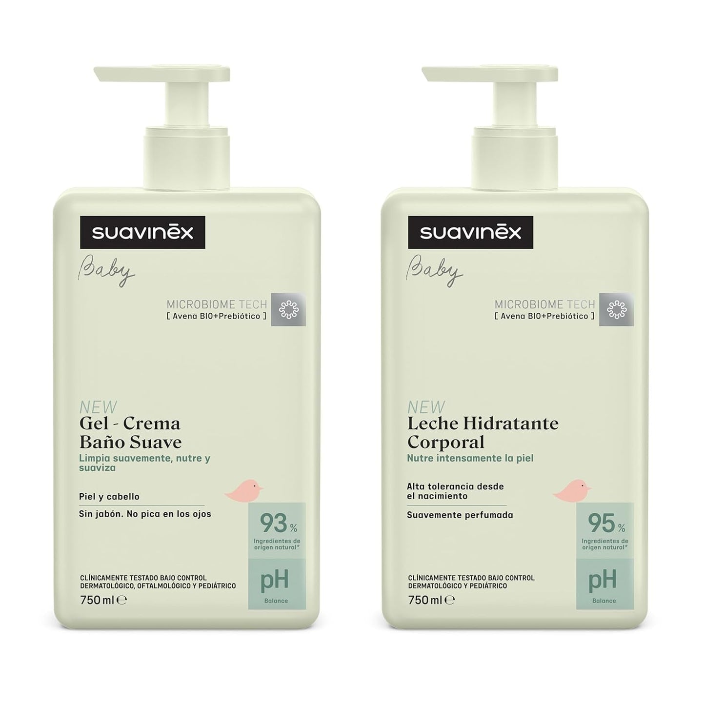 Suavinex, Syndet baby shampoo per pelle e capelli, senza sapone, 750ml + lozione corpo idratante, 750ml, adatto per pelli sensibili e neonati, con il 90%-93% di ingredienti naturali. Bambini - Bagno e cura della pelle Naty Shop Titolo predefinito