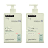 Suavinex, Syndet baby shampoo per pelle e capelli, senza sapone, 750ml + lozione corpo idratante, 750ml, adatto per pelli sensibili e neonati, con il 90%-93% di ingredienti naturali. Bambini - Bagno e cura della pelle Naty Shop Titolo predefinito