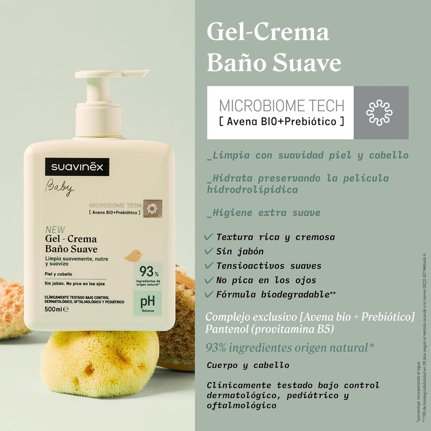Suavinex, Syndet baby shampoo per pelle e capelli, senza sapone, 750ml + lozione corpo idratante, 750ml, adatto per pelli sensibili e neonati, con il 90%-93% di ingredienti naturali. Bambini - Negozio Naty per il bagno e la cura della pelle