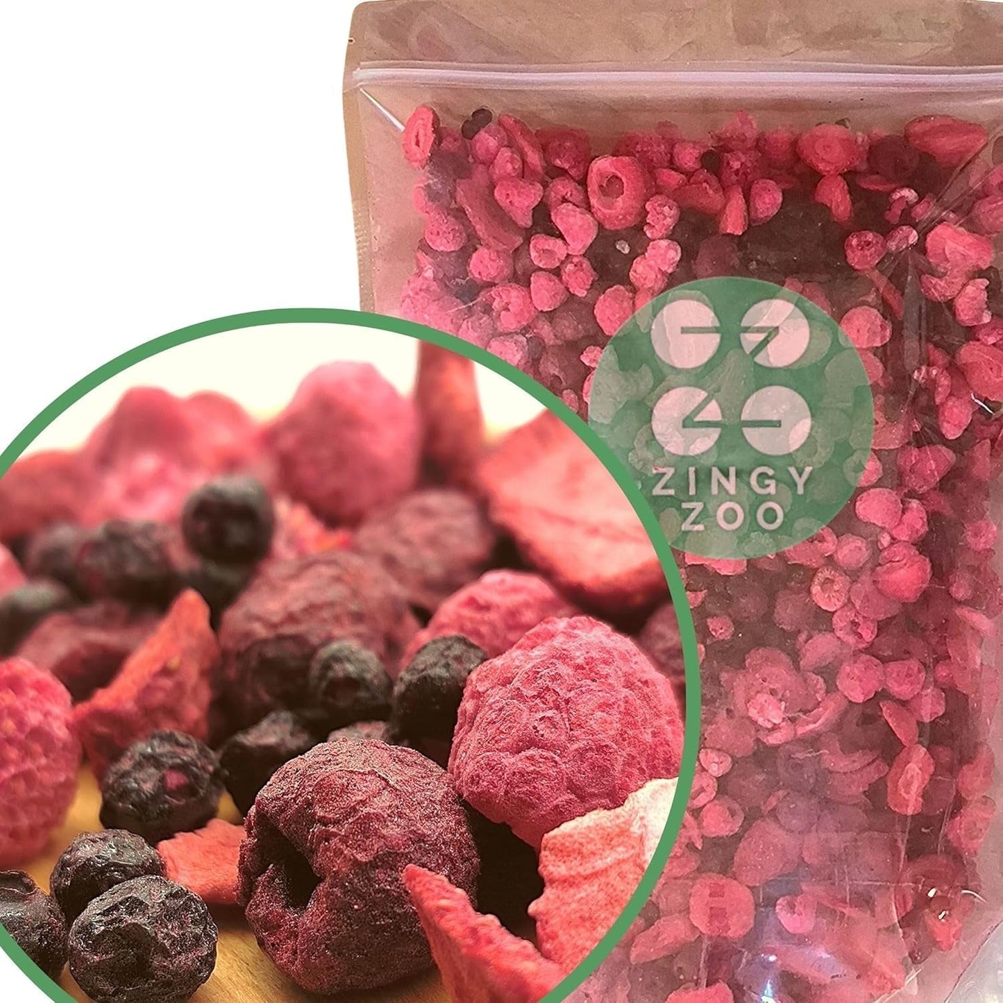 Mix di frutta liofilizzata Super Berries | XL 300g Frutta secca senza zucchero | Frutta secca | Frutta secca Fragole liofilizzate Lamponi Mirtilli liofilizzati ZingyZoo Prodotti disidratati Naty Shop 300G