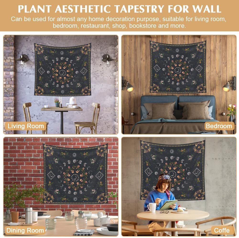Arazzo 130 130mx150m fasi lunari fiore tela Home - Accessori e Decorazioni Naty Shop