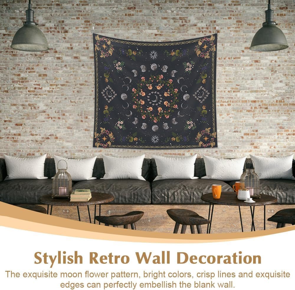 Arazzo 130 130mx150m fasi lunari fiore tela Home - Accessori e Decorazioni Naty Shop