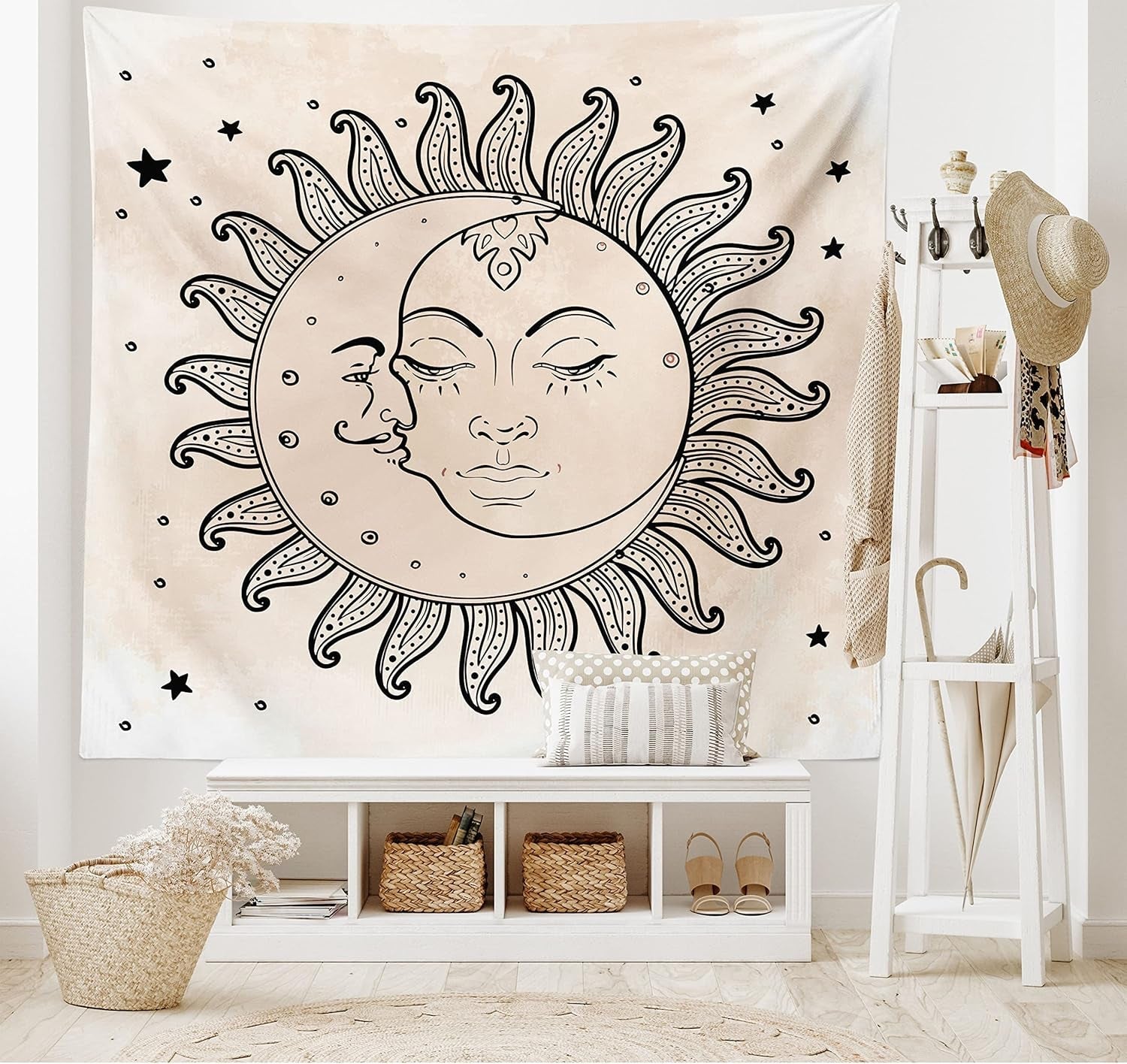 Arazzo abakuhaus Wanderlust mappa del mondo animale disegni Home - Accessori e decorazioni Naty Shop grigio antracite marrone chiaro 230L X 140B cm