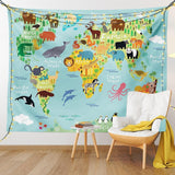 Arazzo abakuhaus Wanderlust animali mappa del mondo disegni Home - Accessori e Decorazioni Naty Shop
