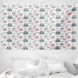 Arazzo abakuhaus Wanderlust mappa degli animali del mondo dei cartoni animati - Naty Shop