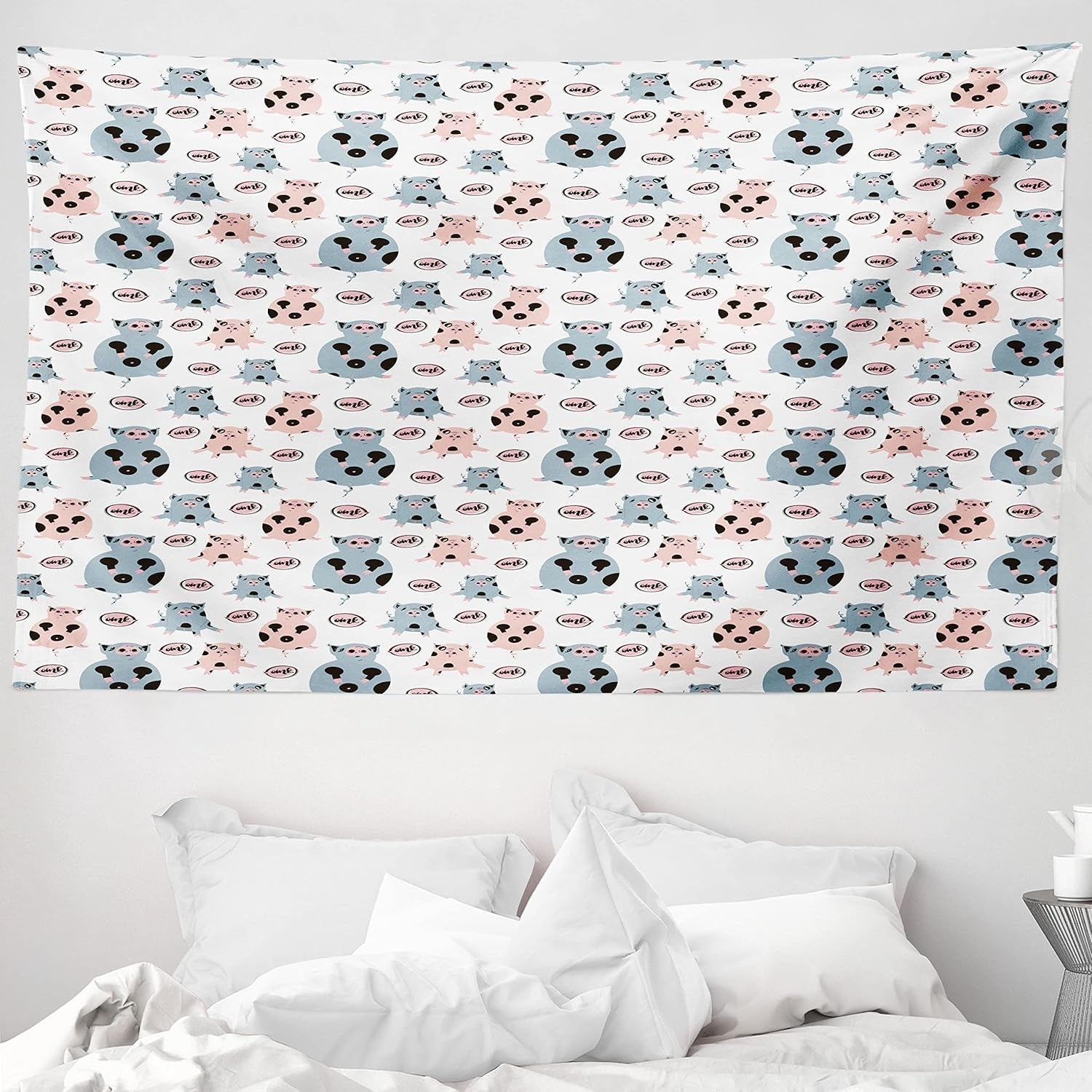 Arazzo abakuhaus Wanderlust mappa degli animali del mondo dei cartoni animati - Naty Shop