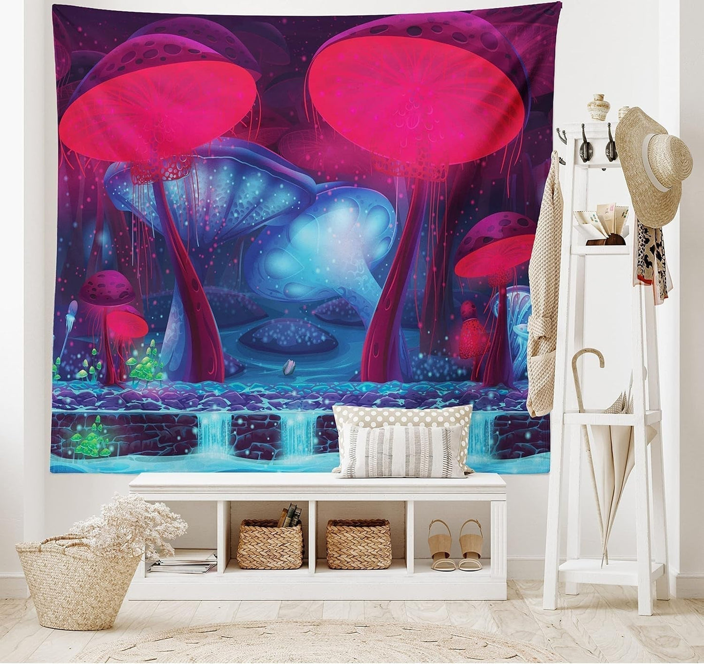 Arazzo abakuhaus Wanderlust disegni di mappe del mondo animale Home - Accessori e decorazioni Naty Shop Azzurro Rosso 150L X 110B Cm