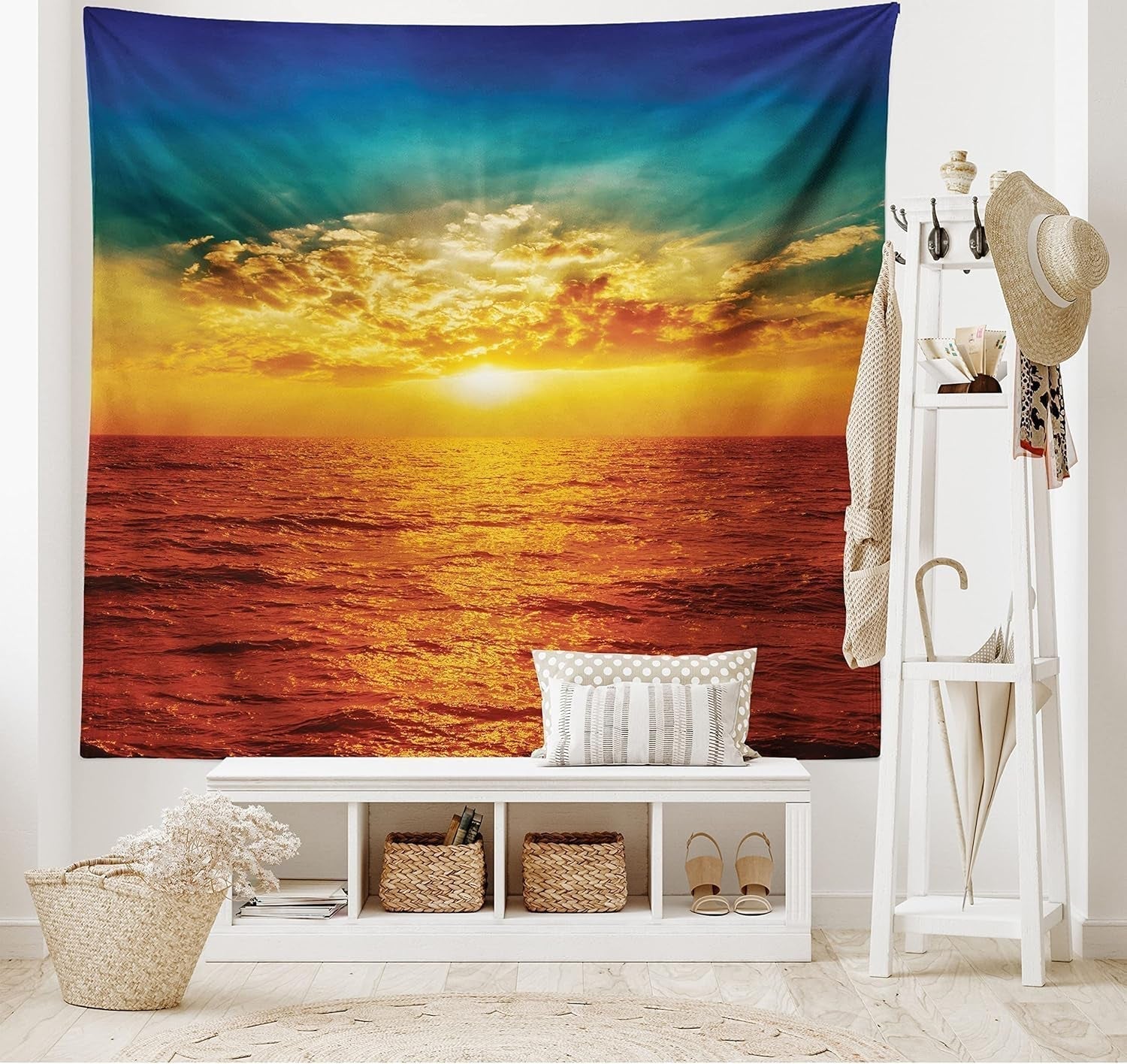Arazzo Abakuhaus Wanderlust Animale Mappa del Mondo Disegni Home - Accessori e Decorazioni Naty Shop Marrone Chiaro 150L X 110B Cm