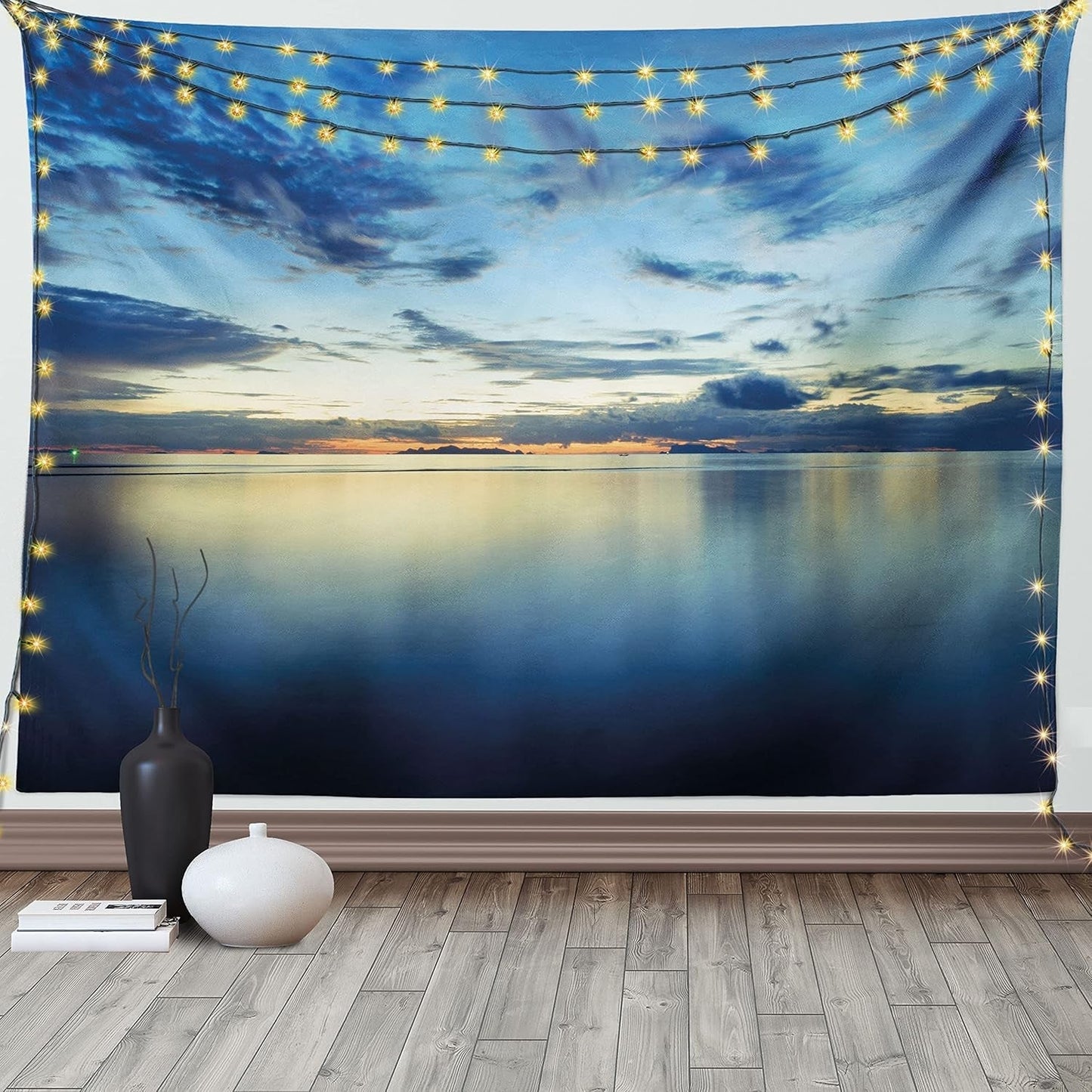 Arazzo Abakuhaus Wanderlust Animale Mappa del Mondo Disegni Home - Accessori e Decorazioni Naty Shop Blu 230L X 140B Cm