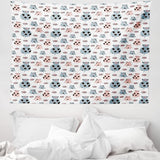 Arazzo abakuhaus Wanderlust disegni di mappe del mondo animale Home - Accessori e decorazioni Naty Shop Grigio Blu 150L X 110B Cm