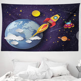 Arazzo abakuhaus Wanderlust mappa degli animali del mondo dei cartoni animati - Naty Shop