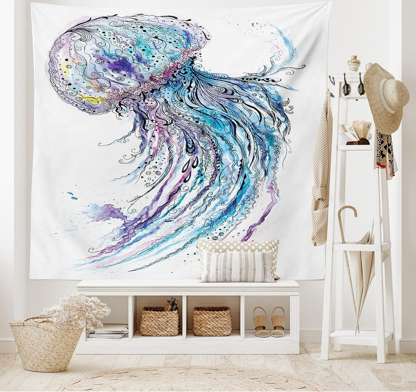 Arazzo abakuhaus Wanderlust mappa degli animali del mondo dei cartoni animati - Naty Shop