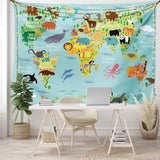 Arazzo abakuhaus Wanderlust animali mappa del mondo disegni Home - Accessori e Decorazioni Naty Shop