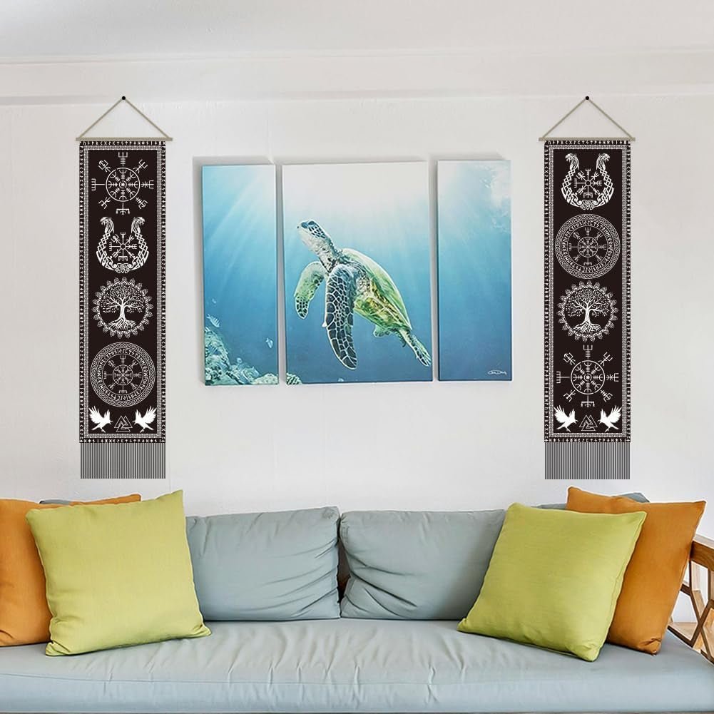 Arazzo artigianale vichingo simbolo albero della vita rune Casa - Accessori e Decorazioni Naty Shop