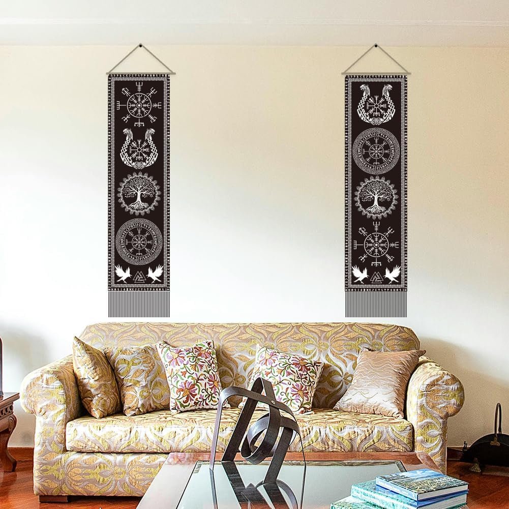 Arazzo artigianale vichingo simbolo albero della vita rune Casa - Accessori e Decorazioni Naty Shop