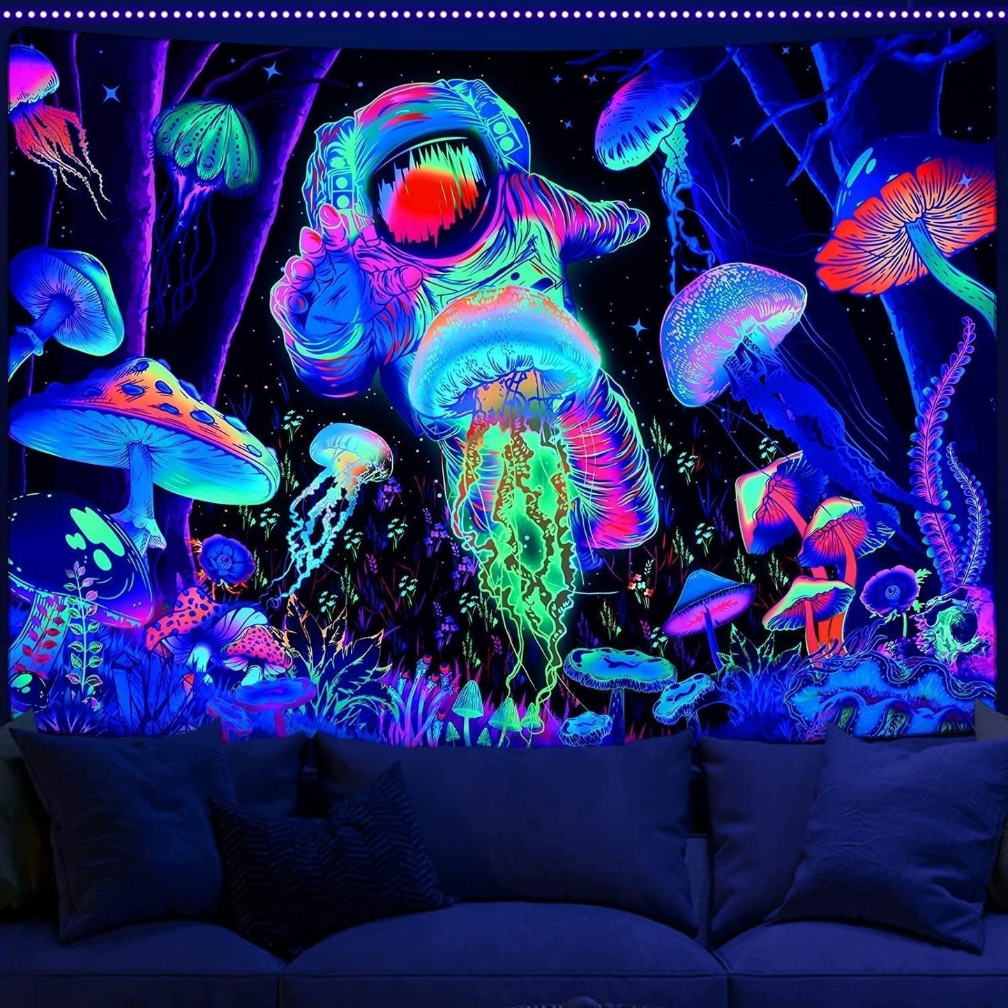 Arazzo alishomtll luce nera astratta wall art Home - Accessori e decorazioni Naty Shop Multi 150L X 130B Cm