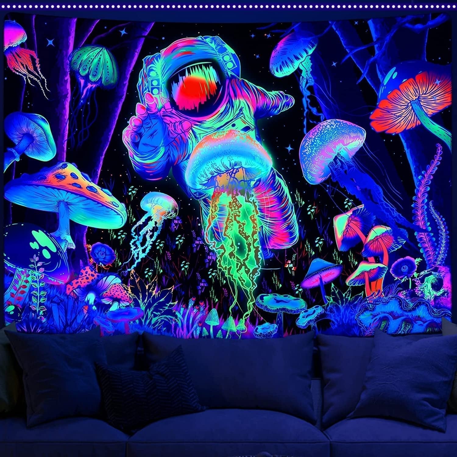 Arazzo alishomtll luce nera astratta wall art Home - Accessori e decorazioni Naty Shop Multi 150L X 130B Cm