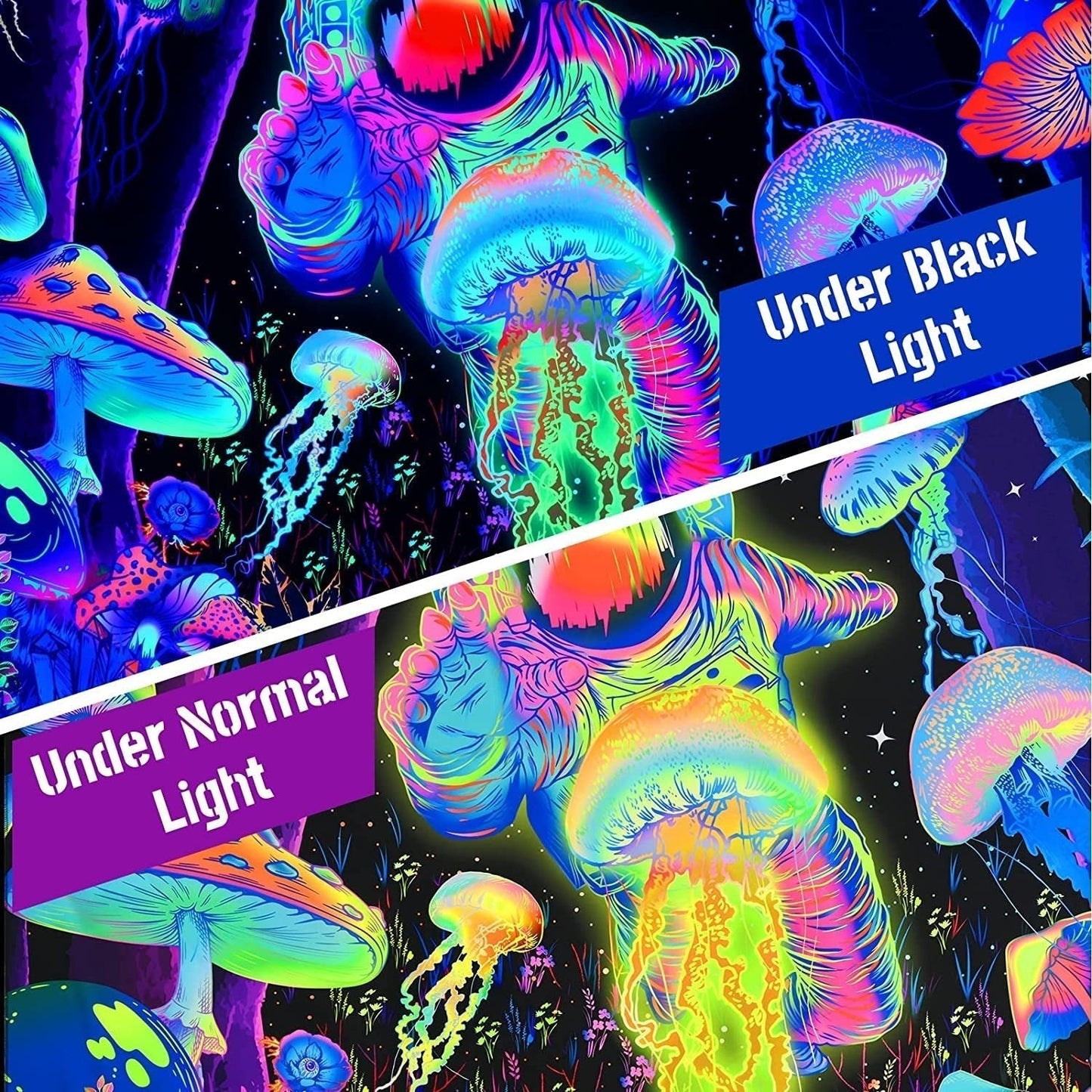 Arazzo alishomtll luce nera astratta arte da parete Casa - Accessori e decorazioni Naty Shop