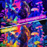 Arazzo alishomtll luce nera astronauta fungo fluorescente botanico Casa - Accessori e Decorazioni Naty Shop