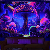 Arazzo alishomtll luce nera fungo fasi lunari Home - Accessori e Decorazioni Naty Shop Multi 210L X 150B Cm