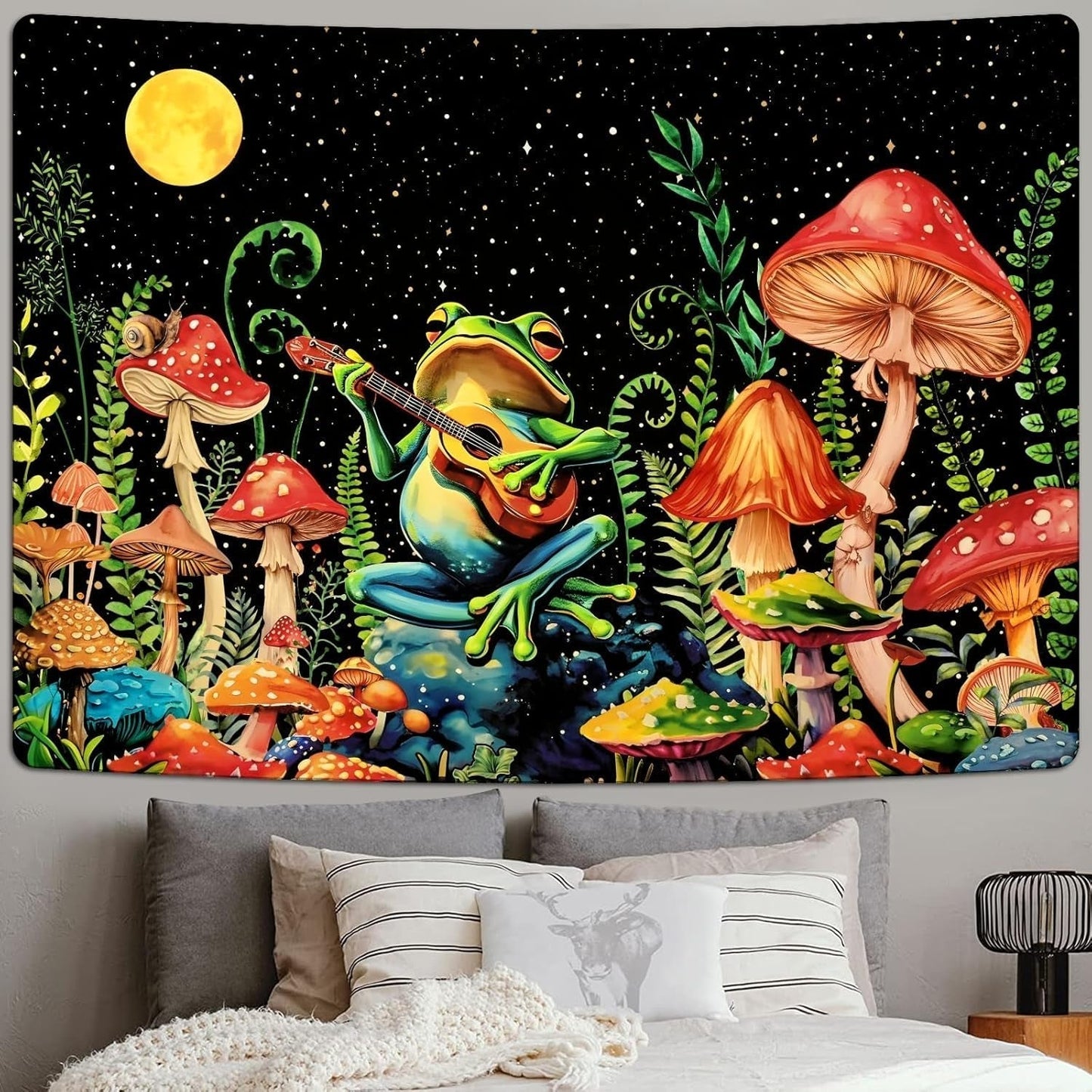 Arazzo alishomtll rana fungo luna stelle colorate Home - Accessori e Decorazioni Naty Shop