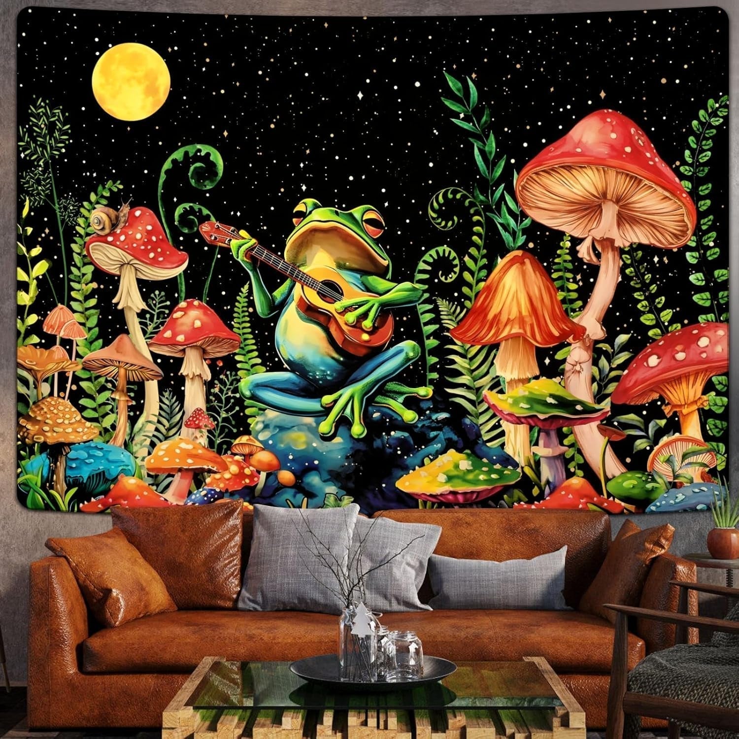 Arazzo alishomtll rana fungo luna stelle colorate Home - Accessori e Decorazioni Naty Shop