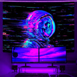 Arazzo alishomtll fluorescente teschio astronauta luce nera Home - Accessori e Decorazioni Naty Shop