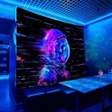 Arazzo alishomtll fluorescente teschio astronauta luce nera Home - Accessori e Decorazioni Naty Shop