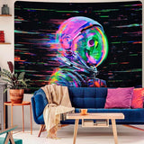 Arazzo alishomtll fluorescente teschio astronauta luce nera Home - Accessori e Decorazioni Naty Shop