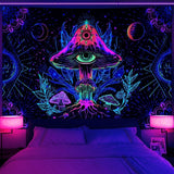 Arazzo alishomtll fungo fluorescente luce nera mandala Home - Accessori e Decorazioni Naty Shop Multi 150L X 130B Cm