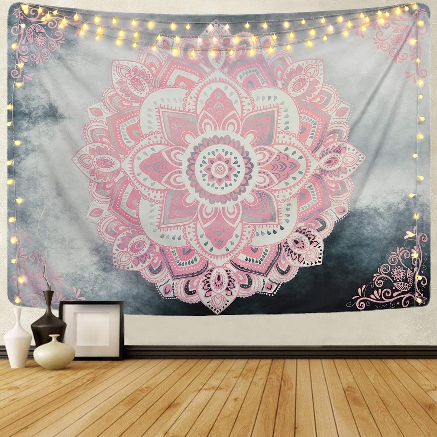 Arazzo alishomtll mandala tessuto indiano bohémien Home - Accessori e decorazioni Naty Shop Grigio rosa 210,1 L X 150,1 B Cm