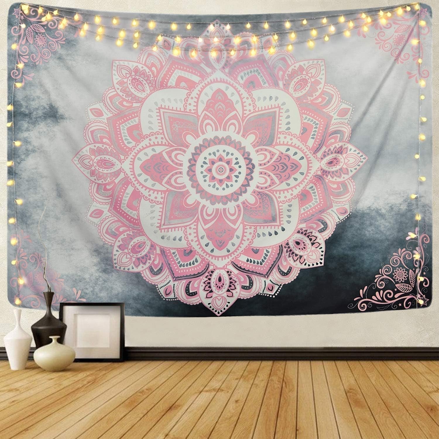 Arazzo alishomtll mandala tessuto indiano bohémien Home - Accessori e decorazioni Naty Shop Grigio rosa 210,1 L X 150,1 B Cm